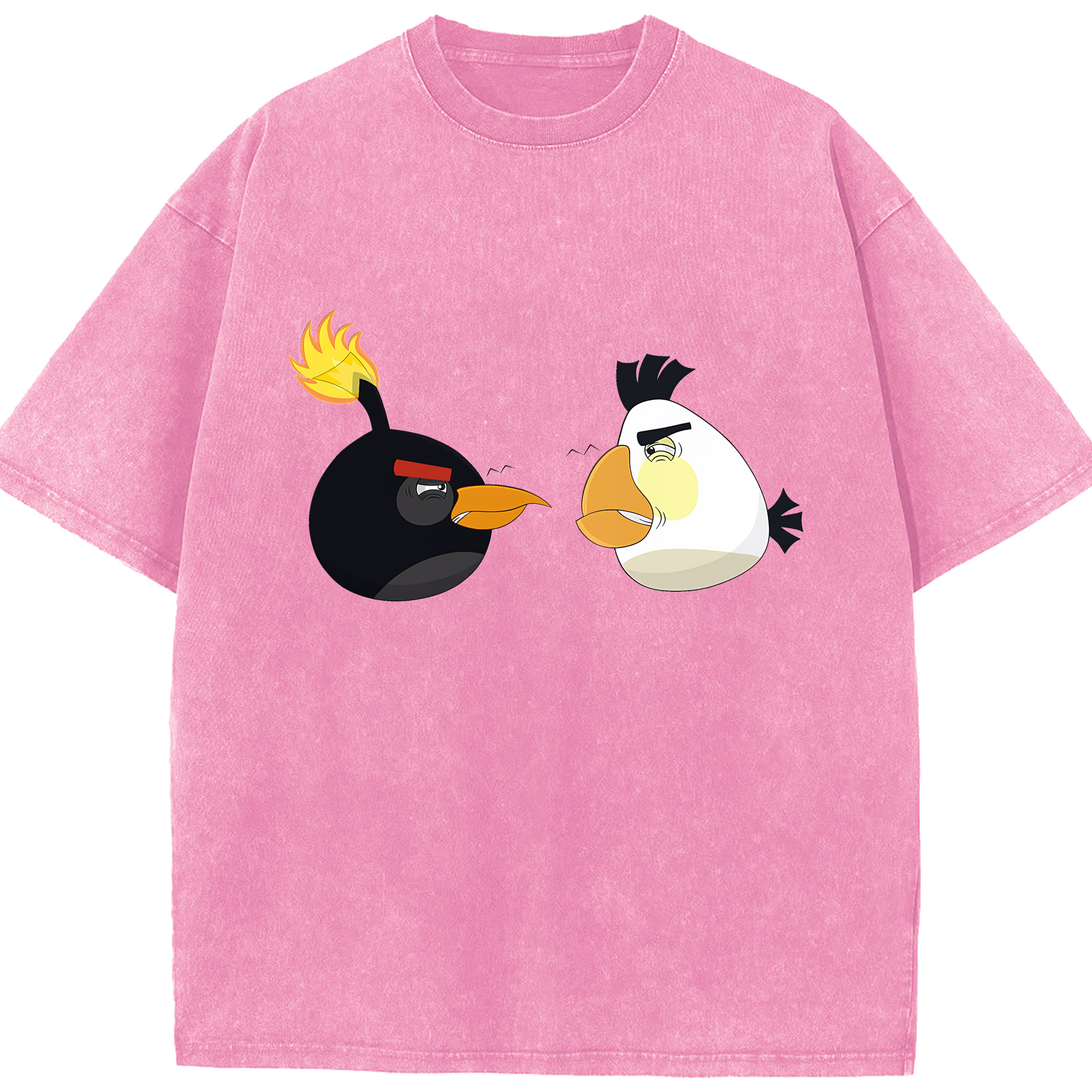 （画像用） Angry Birds アングリーバード 綿100% ヴィンテージ風 半袖Tシャツ（フロントプリント）